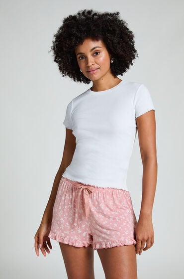 Hunkemöller Jersey Ruffled Shorts Pink