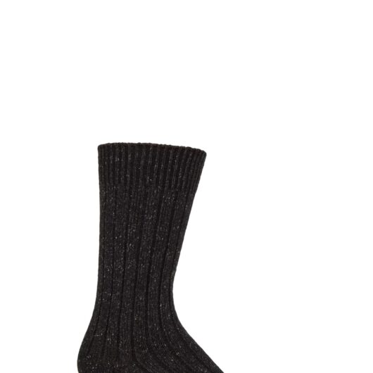 Mens 1 Pair Glenmuir Silk and Merino Wool Blend Socks Black 7-11
