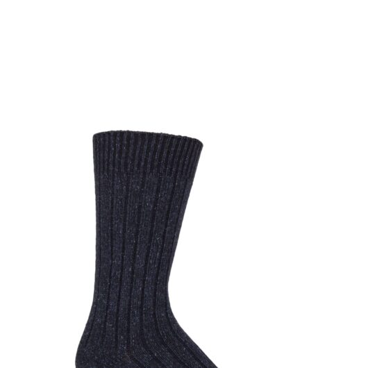 Mens 1 Pair Glenmuir Silk and Merino Wool Blend Socks Navy 7-11