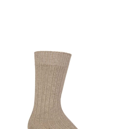 Mens 1 Pair Glenmuir Silk and Merino Wool Blend Socks Sand 7-11