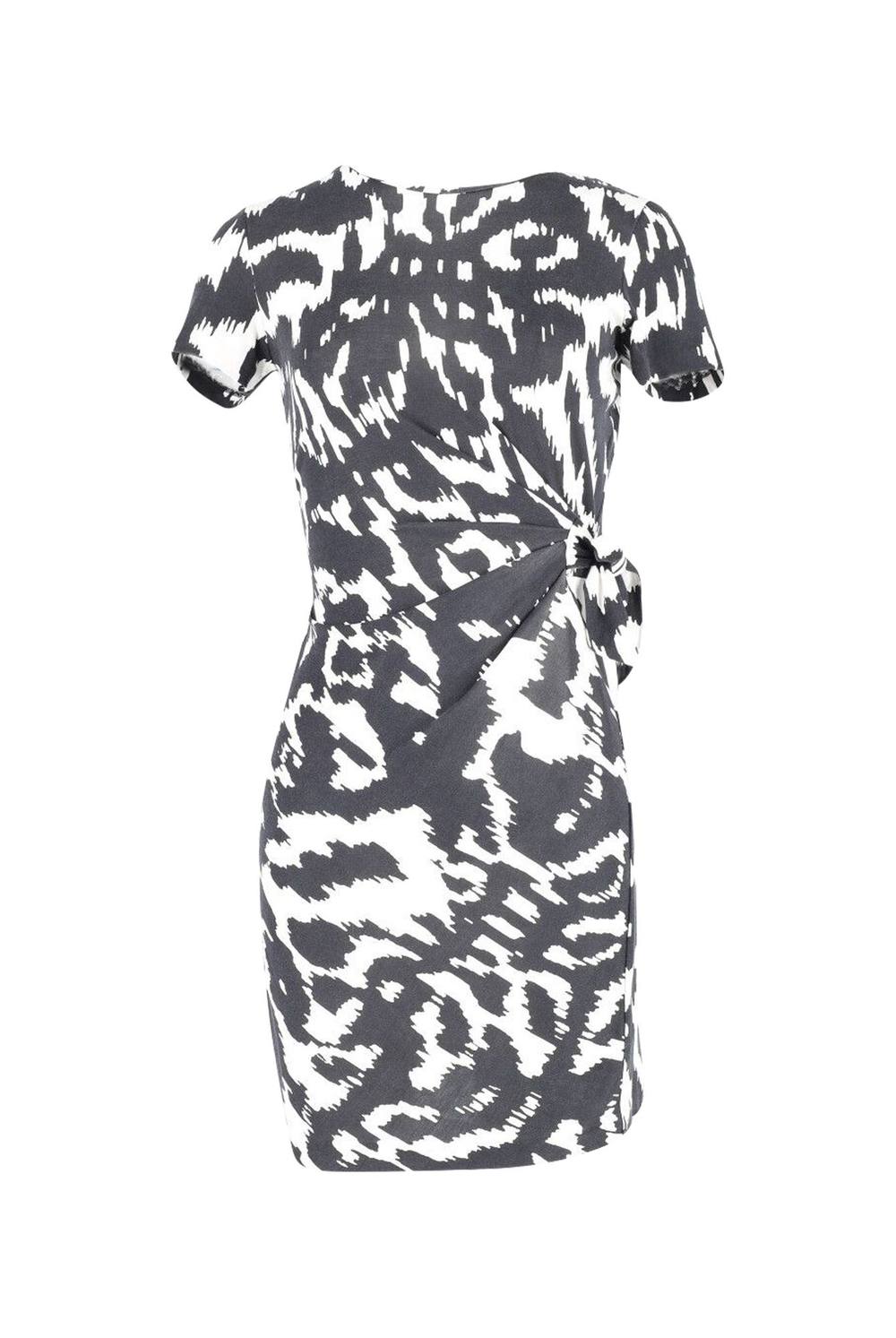 Diane Von Furstenberg Women's Preloved Side-Tie Mini Dress in Black Silk | Size: 8