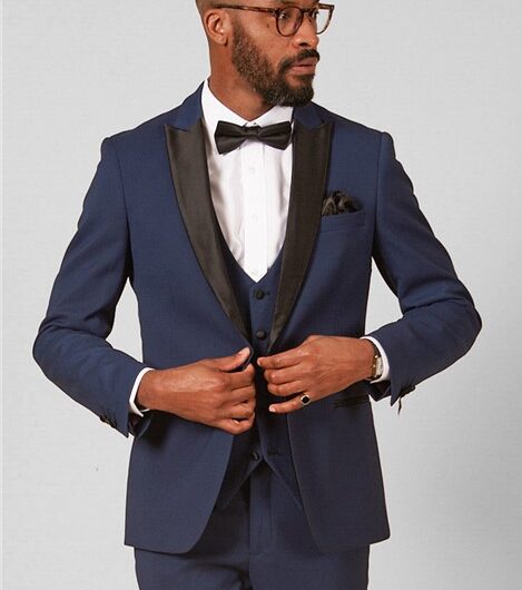 Marc Darcy Slim Fit Dalton Royal Blue Tuxedo Men's Suit Jacket
